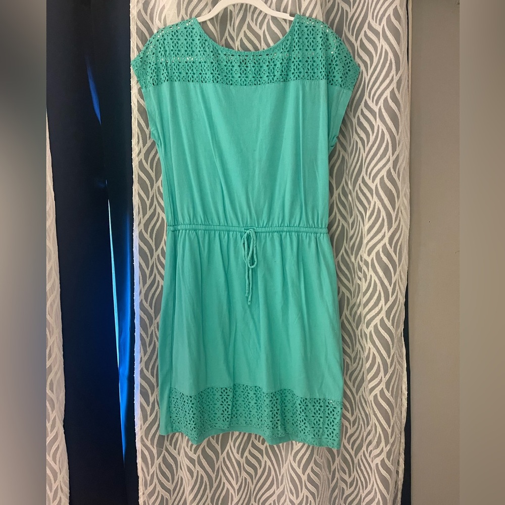Women’s size L Turquoise sleeveless GAP dress gently worn